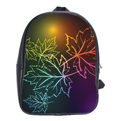 Beautiful Maple Leaf Neon Lights Leaves Marijuana School Bags(large) 