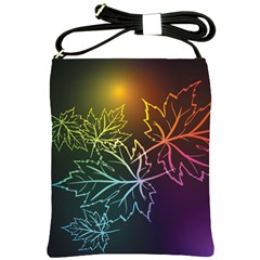 Beautiful Maple Leaf Neon Lights Leaves Marijuana Shoulder Sling Bags by Mariart