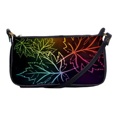 Beautiful Maple Leaf Neon Lights Leaves Marijuana Shoulder Clutch Bags