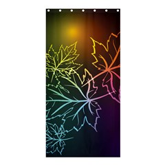 Beautiful Maple Leaf Neon Lights Leaves Marijuana Shower Curtain 36  X 72  (stall)  by Mariart