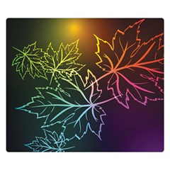 Beautiful Maple Leaf Neon Lights Leaves Marijuana Double Sided Flano Blanket (small)  by Mariart