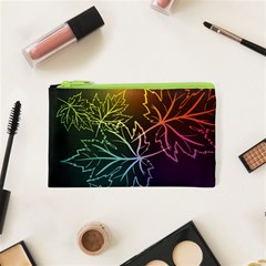 Beautiful Maple Leaf Neon Lights Leaves Marijuana Cosmetic Bag (xs)