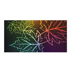 Beautiful Maple Leaf Neon Lights Leaves Marijuana Satin Wrap