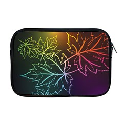 Beautiful Maple Leaf Neon Lights Leaves Marijuana Apple Macbook Pro 17  Zipper Case by Mariart