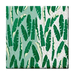 Banana Leaf Green Polka Dots Tile Coasters