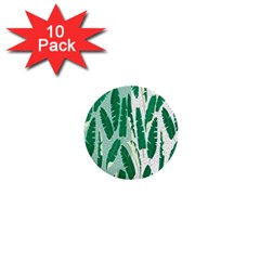 Banana Leaf Green Polka Dots 1  Mini Buttons (10 Pack)  by Mariart