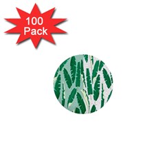 Banana Leaf Green Polka Dots 1  Mini Buttons (100 Pack) 