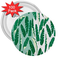 Banana Leaf Green Polka Dots 3  Buttons (100 Pack)  by Mariart