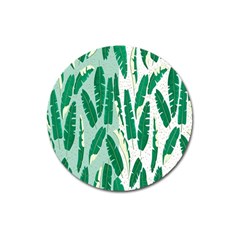 Banana Leaf Green Polka Dots Magnet 3  (round)