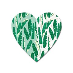 Banana Leaf Green Polka Dots Heart Magnet