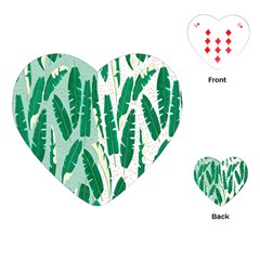 Banana Leaf Green Polka Dots Playing Cards (heart)  by Mariart