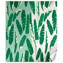 Banana Leaf Green Polka Dots Canvas 8  X 10 