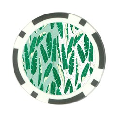 Banana Leaf Green Polka Dots Poker Chip Card Guard by Mariart