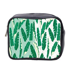 Banana Leaf Green Polka Dots Mini Toiletries Bag 2-side