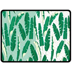 Banana Leaf Green Polka Dots Fleece Blanket (large) 