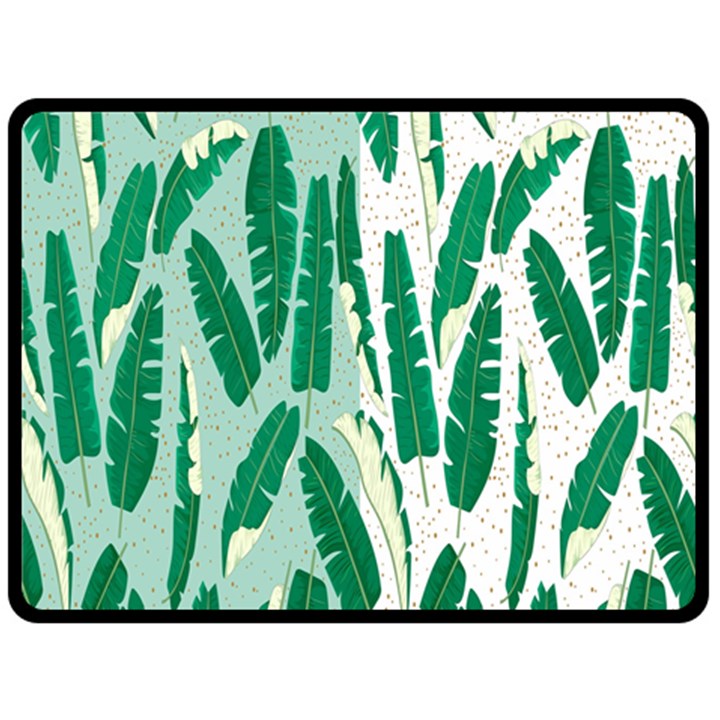 Banana Leaf Green Polka Dots Fleece Blanket (Large) 