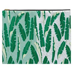 Banana Leaf Green Polka Dots Cosmetic Bag (xxxl)  by Mariart