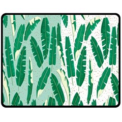 Banana Leaf Green Polka Dots Double Sided Fleece Blanket (medium)  by Mariart