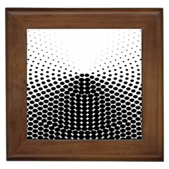 Black White Polkadots Line Polka Dots Framed Tiles