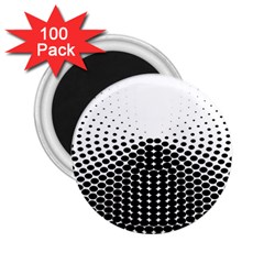 Black White Polkadots Line Polka Dots 2 25  Magnets (100 Pack)  by Mariart