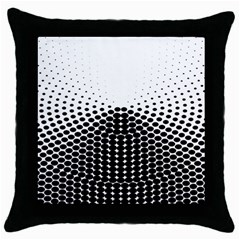 Black White Polkadots Line Polka Dots Throw Pillow Case (black)