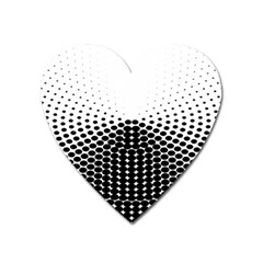 Black White Polkadots Line Polka Dots Heart Magnet by Mariart