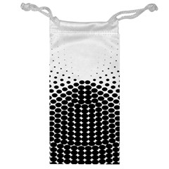 Black White Polkadots Line Polka Dots Jewelry Bag by Mariart