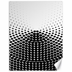 Black White Polkadots Line Polka Dots Canvas 18  X 24   by Mariart