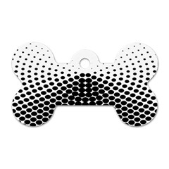 Black White Polkadots Line Polka Dots Dog Tag Bone (two Sides)