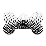 Black White Polkadots Line Polka Dots Dog Tag Bone (Two Sides) Front