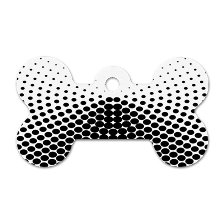 Black White Polkadots Line Polka Dots Dog Tag Bone (Two Sides)