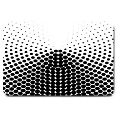 Black White Polkadots Line Polka Dots Large Doormat  by Mariart