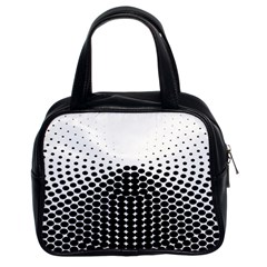 Black White Polkadots Line Polka Dots Classic Handbags (2 Sides) by Mariart