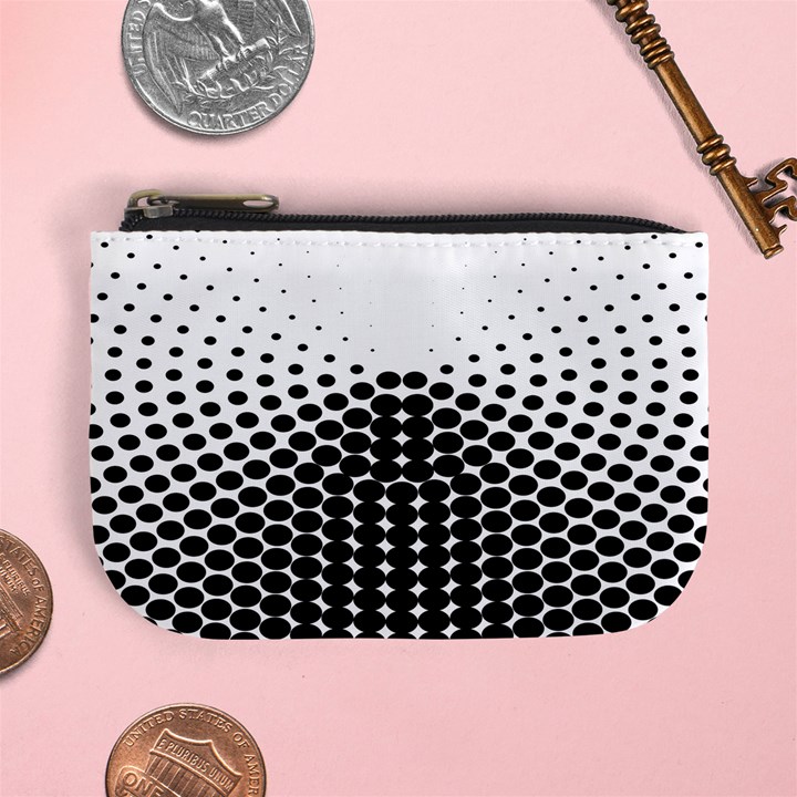 Black White Polkadots Line Polka Dots Mini Coin Purses