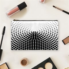 Black White Polkadots Line Polka Dots Cosmetic Bag (medium) 