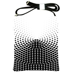 Black White Polkadots Line Polka Dots Shoulder Sling Bags