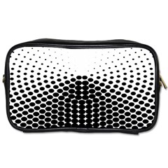 Black White Polkadots Line Polka Dots Toiletries Bags by Mariart