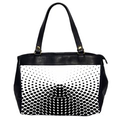 Black White Polkadots Line Polka Dots Office Handbags (2 Sides)  by Mariart