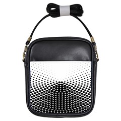 Black White Polkadots Line Polka Dots Girls Sling Bags