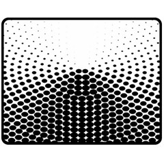 Black White Polkadots Line Polka Dots Fleece Blanket (medium)  by Mariart