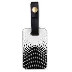 Black White Polkadots Line Polka Dots Luggage Tags (one Side)  by Mariart