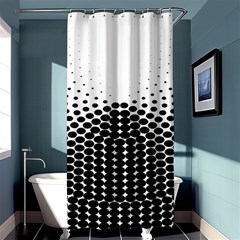 Black White Polkadots Line Polka Dots Shower Curtain 36  X 72  (stall)  by Mariart