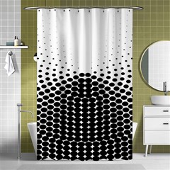 Black White Polkadots Line Polka Dots Shower Curtain 48  X 72  (small) 