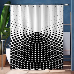 Black White Polkadots Line Polka Dots Shower Curtain 60  X 72  (medium)  by Mariart