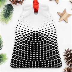 Black White Polkadots Line Polka Dots Ornament (bell) by Mariart