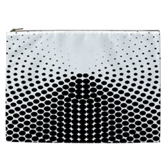 Black White Polkadots Line Polka Dots Cosmetic Bag (xxl)  by Mariart