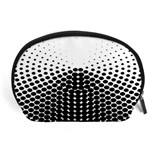 Black White Polkadots Line Polka Dots Accessory Pouches (Large)  Front