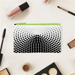 Black White Polkadots Line Polka Dots Cosmetic Bag (xs)