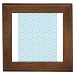 Blue Red Circle Polka Framed Tiles