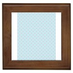 Blue Red Circle Polka Framed Tiles Front